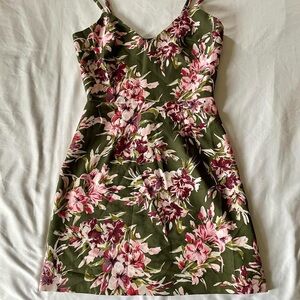 French Connection Green Floral Dress